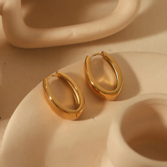 Hinged Back 18K Gold Hoop Earrings