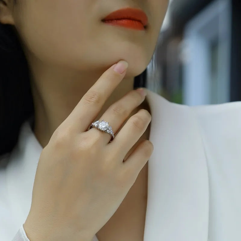 Triple Cluster Diamond Ring