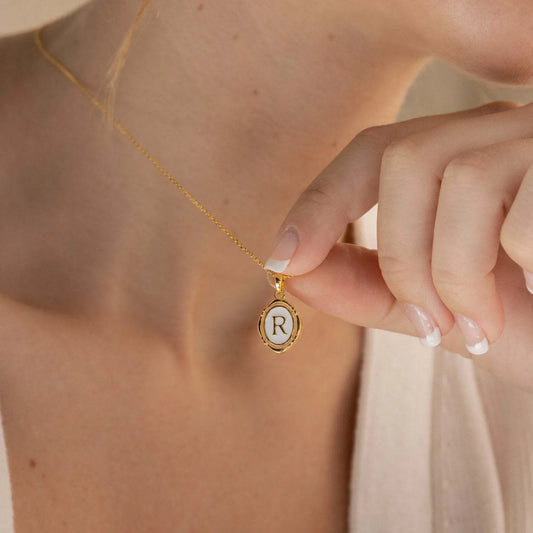 Vintage Initial Pendant Necklace