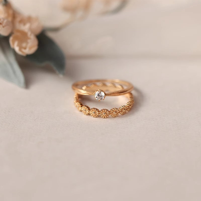 925 Sterling Silver Eternity Daisy Wild Flower Ring