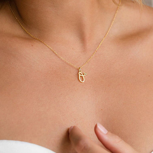 Golden Affection Initial Necklace