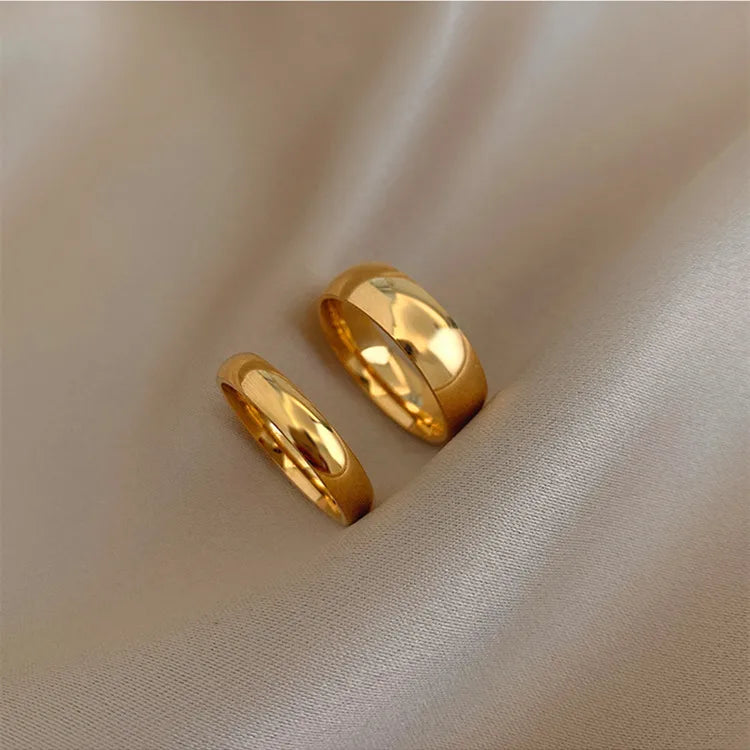 Titanium 18K Gold Stackable Premium Minimalistic Ring