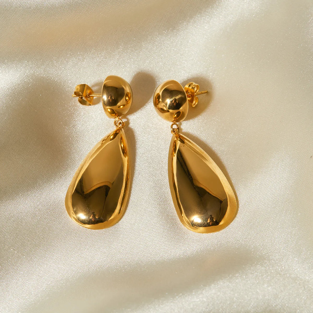 Water Droplet 18K Gold Plated Drop Earrings