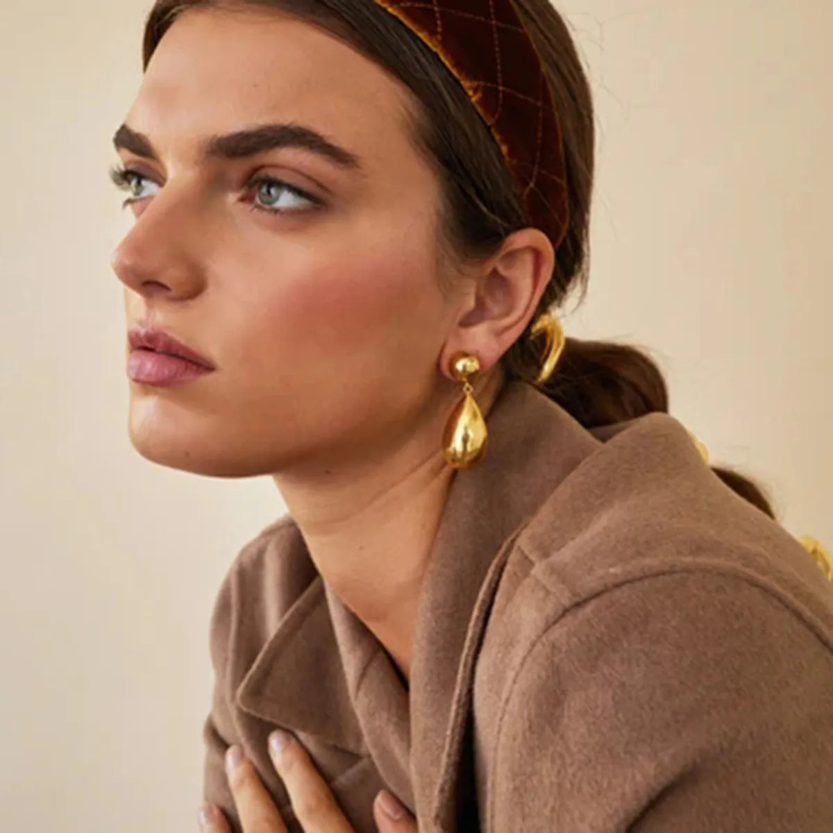 Water Droplet 18K Gold Plated Drop Earrings
