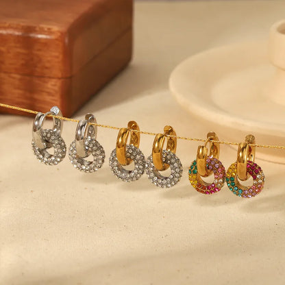Dainty Retro Looped Circle Drop Earrings