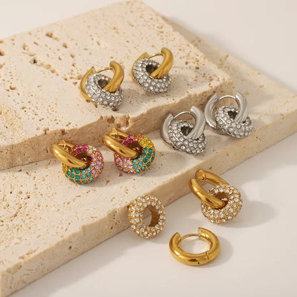 Dainty Retro Looped Circle Drop Earrings