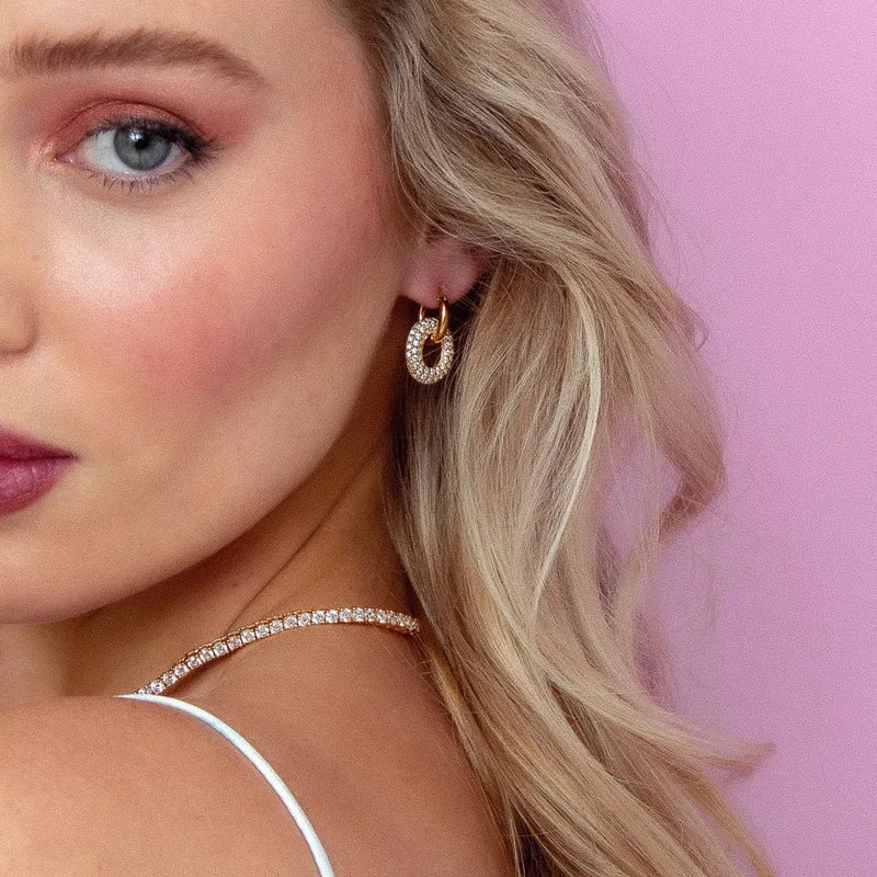 Dainty Retro Looped Circle Drop Earrings