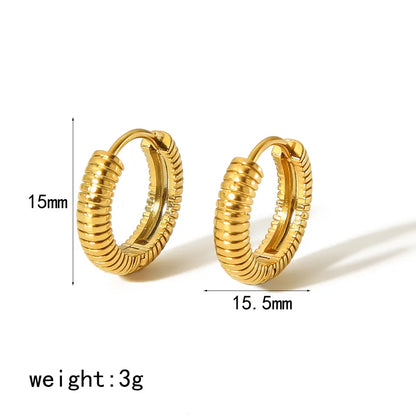 Classic Gold Huggie Hoop Earrings 18K gold plating
