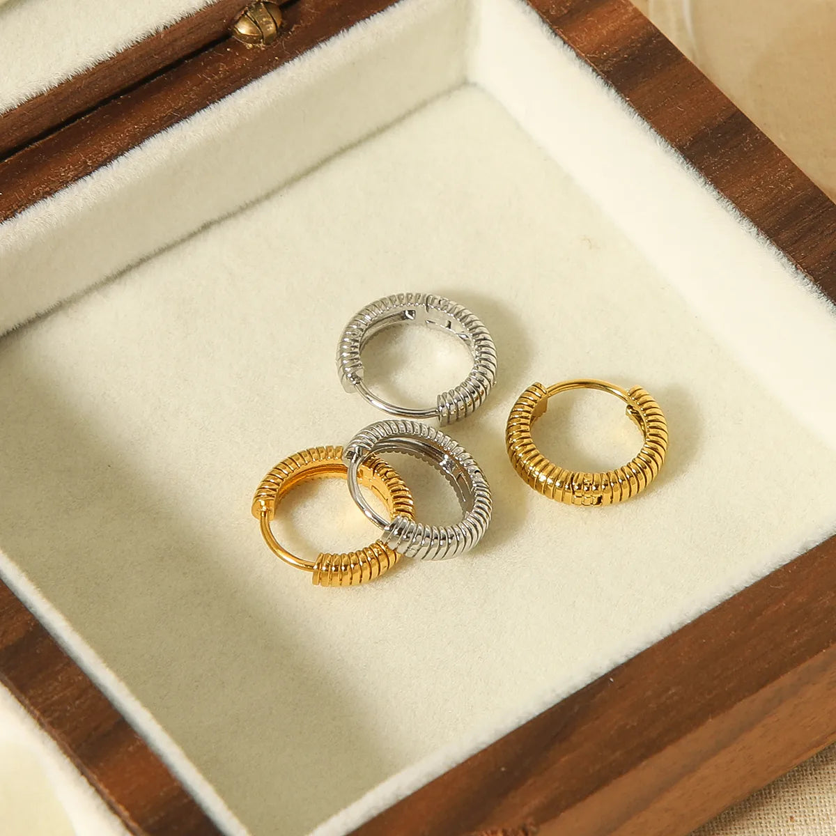 Classic Gold Huggie Hoop Earrings 18K gold plating