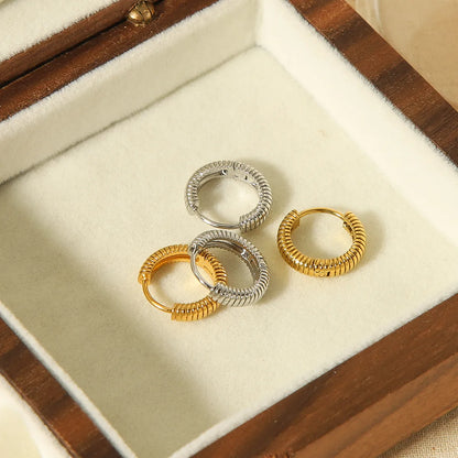 Classic Gold Huggie Hoop Earrings 18K gold plating