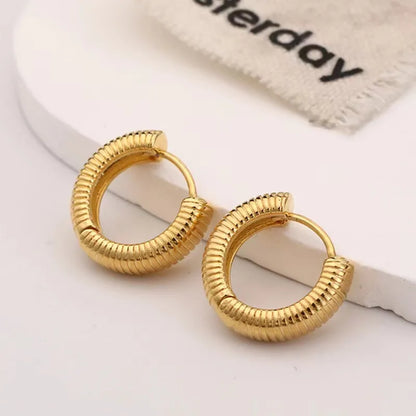 Classic Gold Huggie Hoop Earrings 18K gold plating