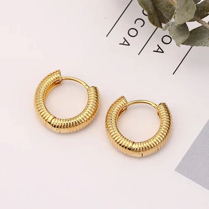 Classic Gold Huggie Hoop Earrings 18K gold plating