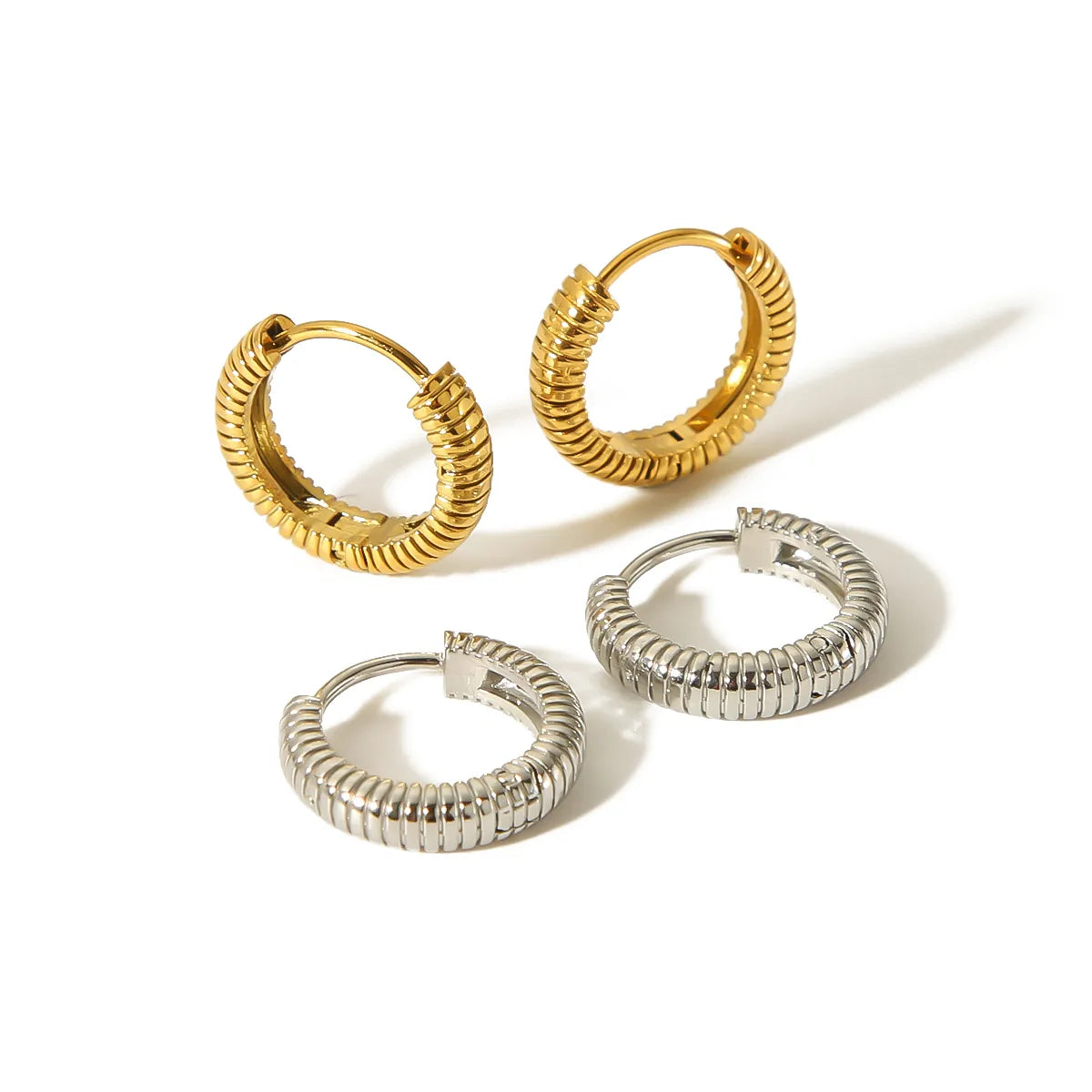 Classic Gold Huggie Hoop Earrings 18K gold plating