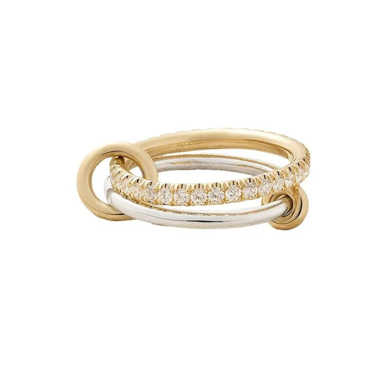 Delicate Tapered Mixed Metal Connecting Rings