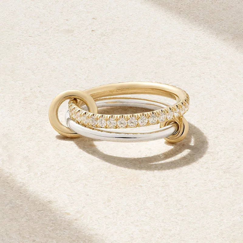 Delicate Tapered Mixed Metal Connecting Rings