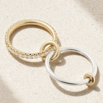 Delicate Tapered Mixed Metal Connecting Rings
