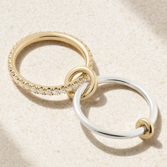 Delicate Tapered Mixed Metal Connecting Rings