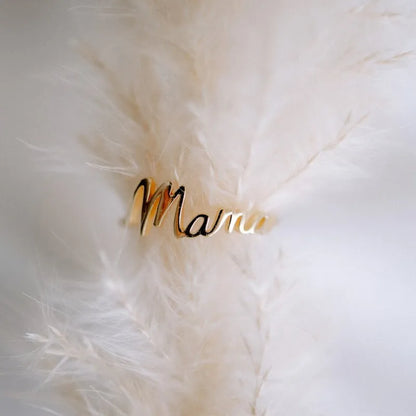Mama Letter 925 Sterling Silver Tapered Band