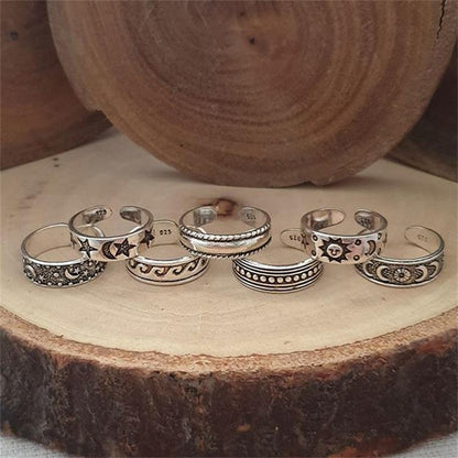 Barefoot Gleam 7pcs Set Toe Rings