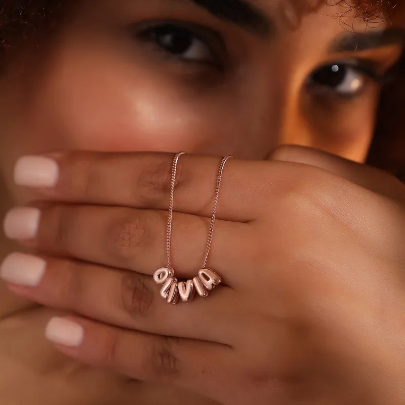Letterlight Bubble Letter Name Necklace
