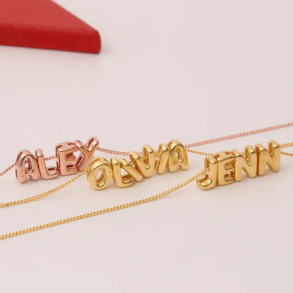 Letterlight Bubble Letter Name Necklace