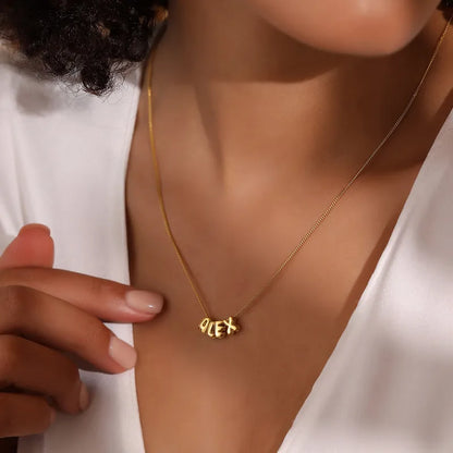 Letterlight Bubble Letter Name Necklace