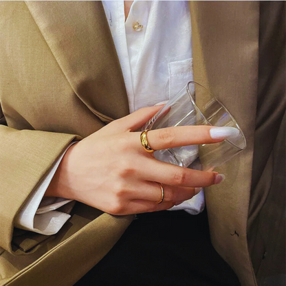Titanium 18K Gold Stackable Premium Minimalistic Ring