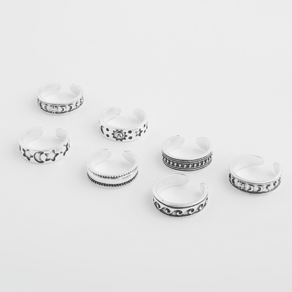 Barefoot Gleam 7pcs Set Toe Rings