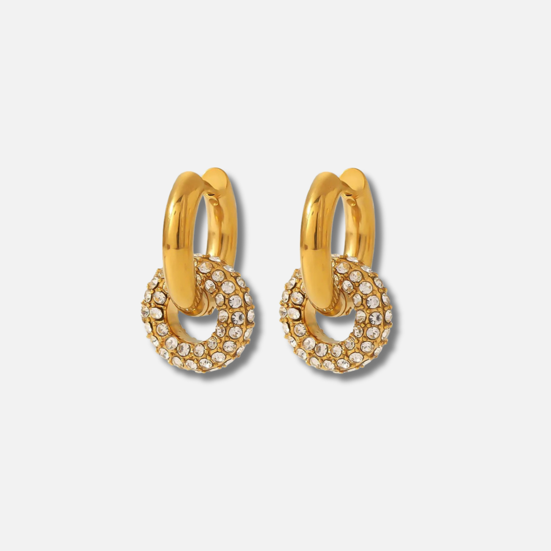 Dainty Retro Looped Circle Drop Earrings