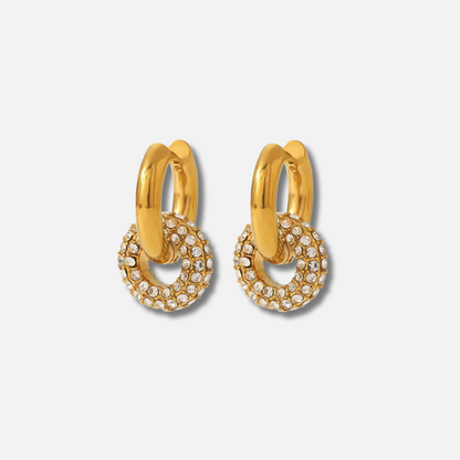 Dainty Retro Looped Circle Drop Earrings