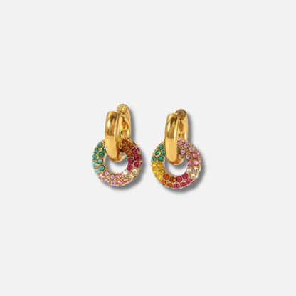 Dainty Retro Looped Circle Drop Earrings