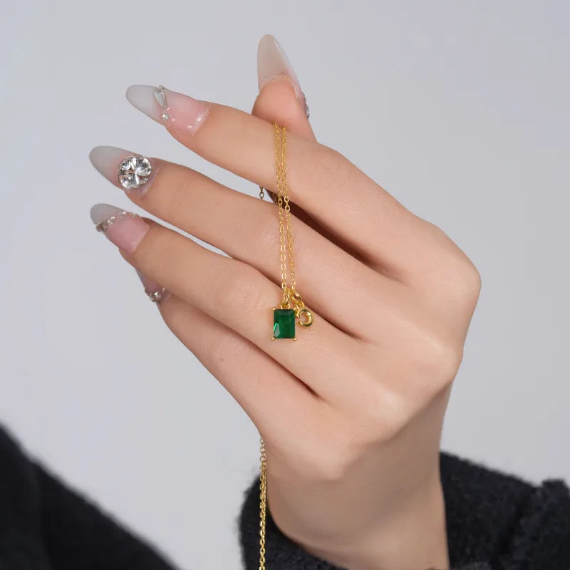 Gold 925 Sterling Silver Initial & Birthstone Duo