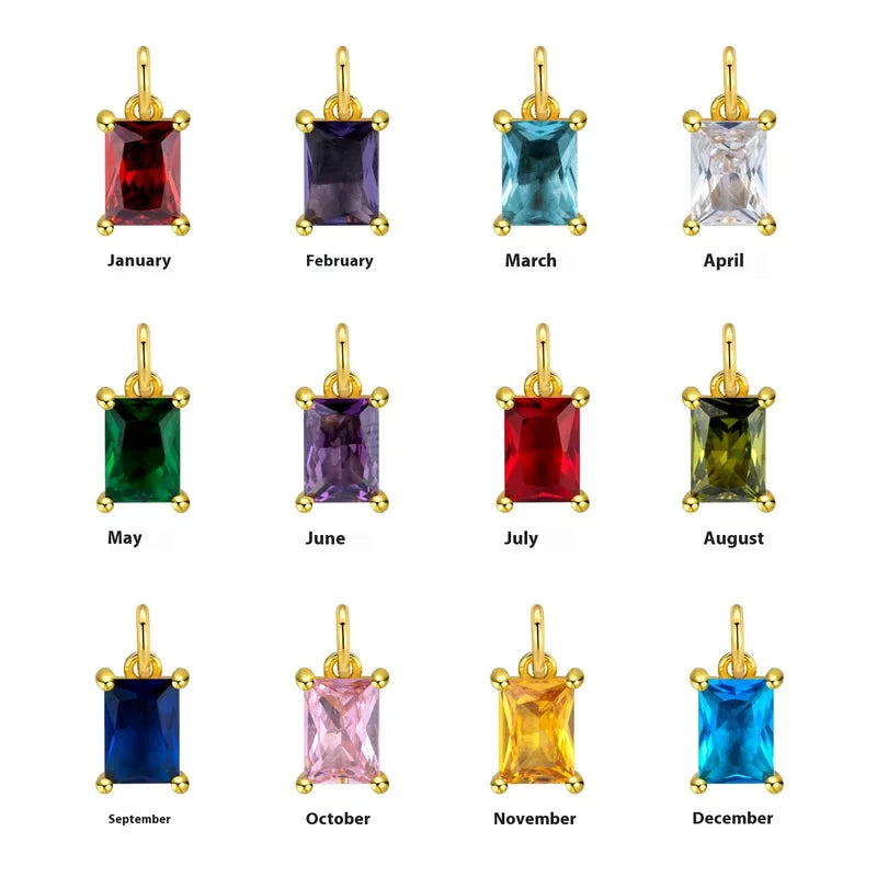 Gold 925 Sterling Silver Initial & Birthstone Duo