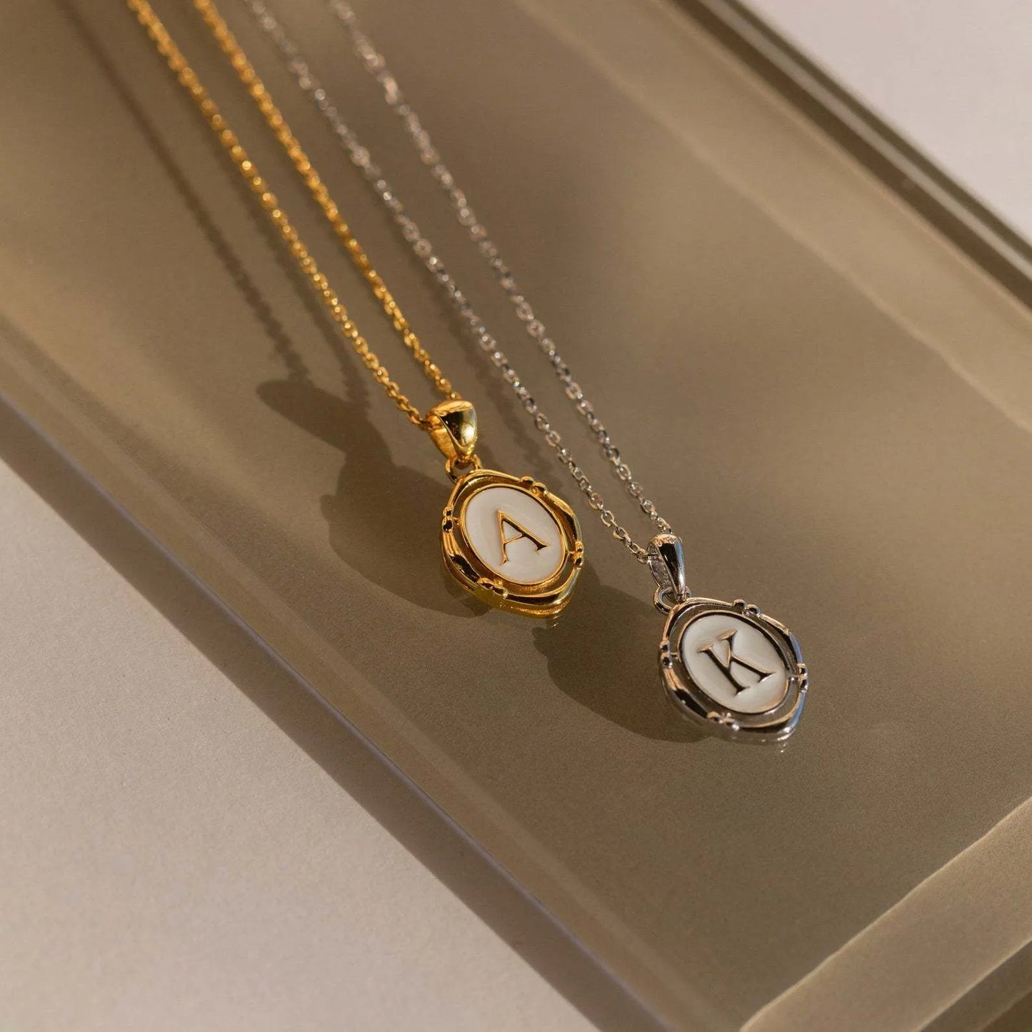 Vintage Initial Pendant Necklace