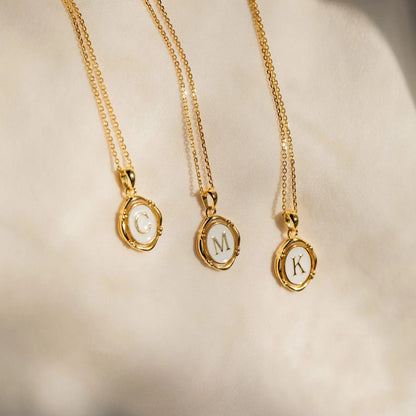 Vintage Initial Pendant Necklace