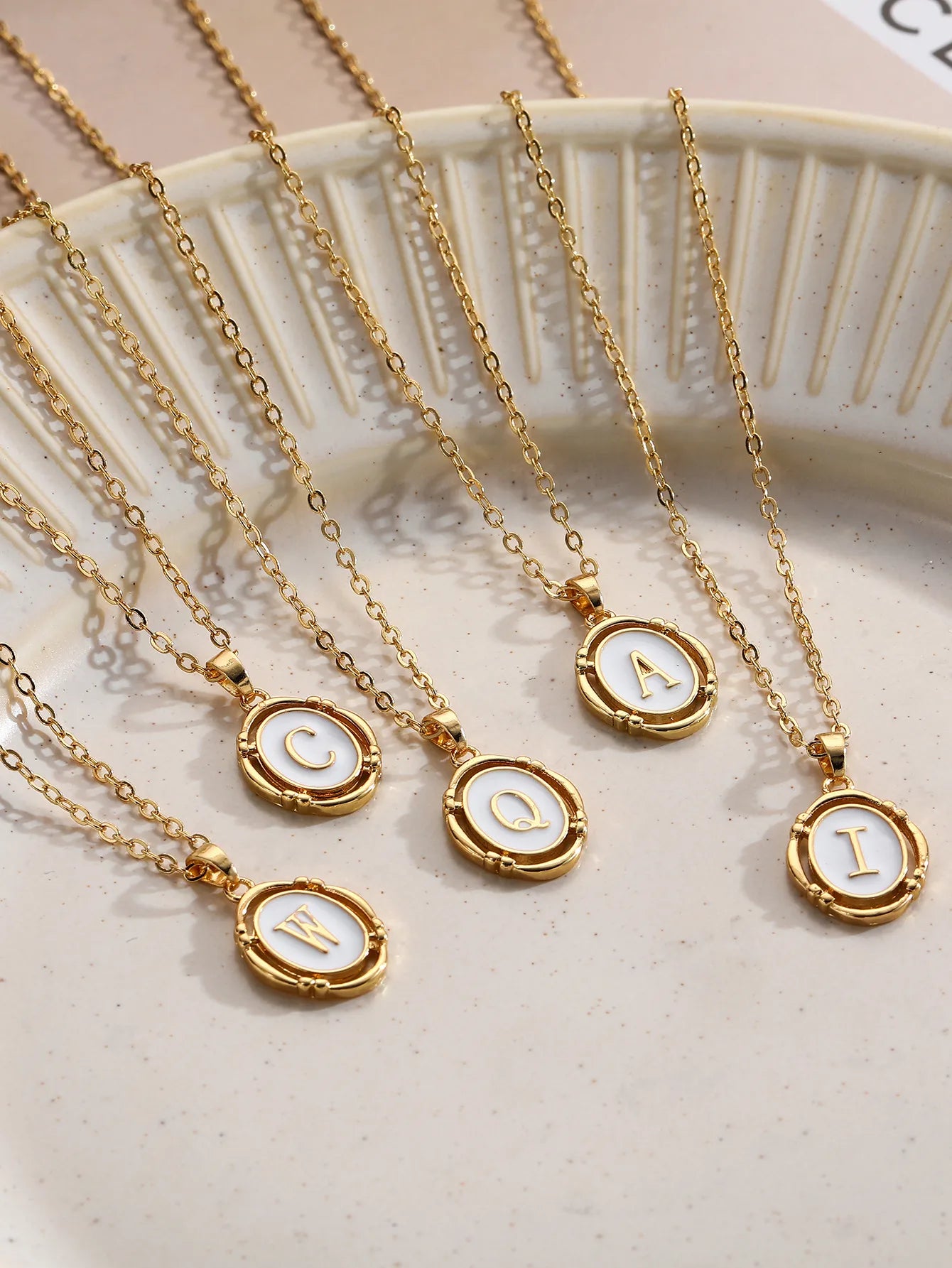 Vintage Initial Pendant Necklace