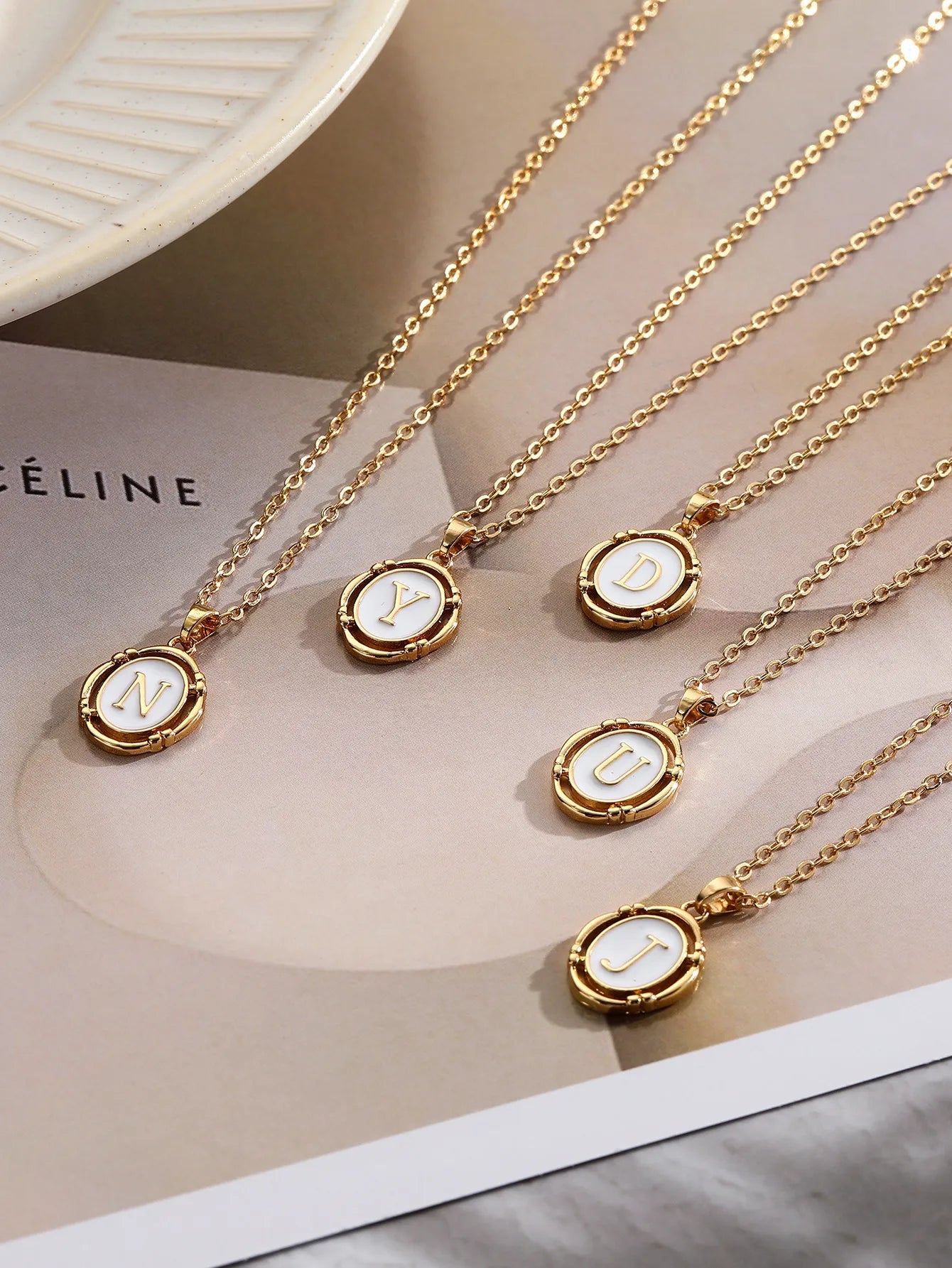 Vintage Initial Pendant Necklace