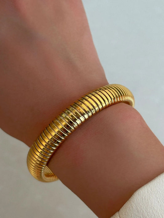Expandable 18K Gold Plated Boho Bangle Bracelet