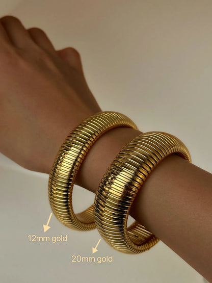 Expandable 18K Gold Plated Boho Bangle Bracelet