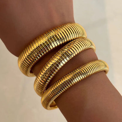 Expandable 18K Gold Plated Boho Bangle Bracelet