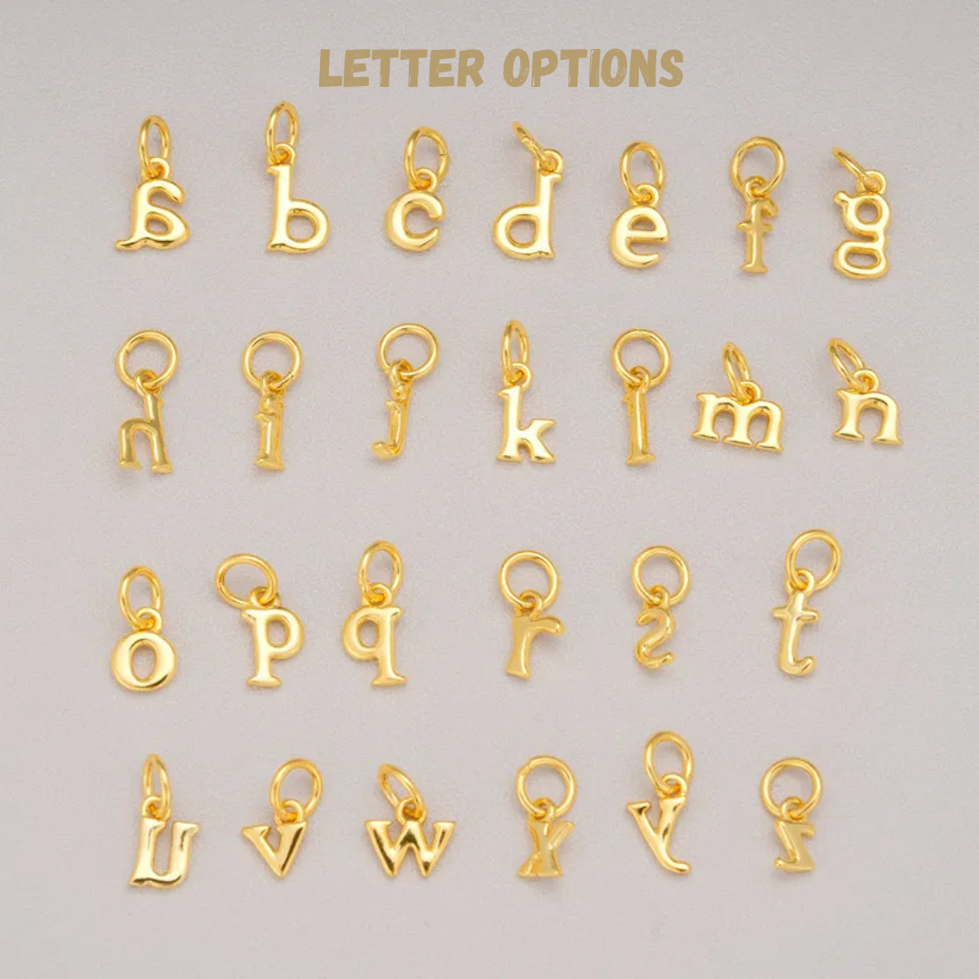 Gold 925 Sterling Silver Initial & Birthstone Duo