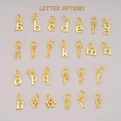 Gold 925 Sterling Silver Initial & Birthstone Duo