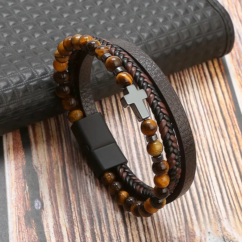 Cross Beaded Bracelet