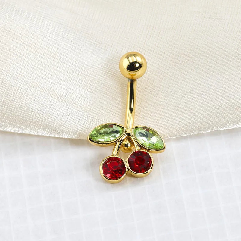 Cherry Gem Belly Ring