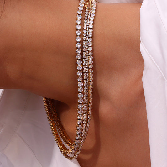 Delicate 18K Gold Plated Zircon Tennis Necklace