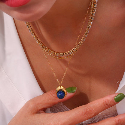 Delicate 18K Gold Plated Zircon Tennis Necklace