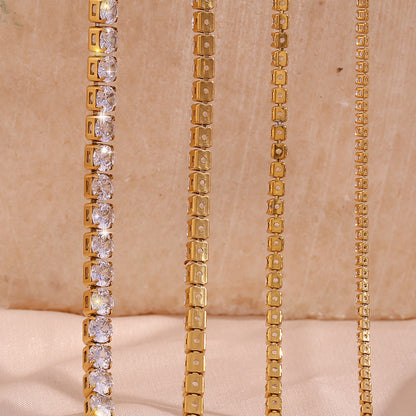 Delicate 18K Gold Plated Zircon Tennis Necklace