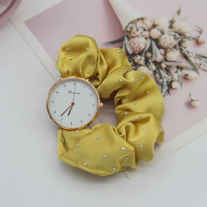Scrunchie Rhinestone Boho Watch