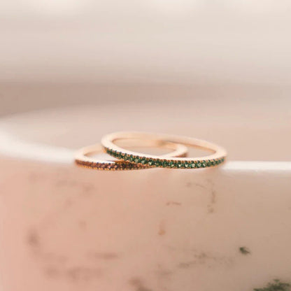 14K Yellow & Rose Gold Birthstone Stackable Rings