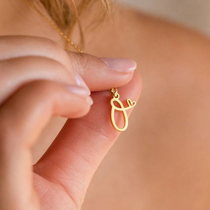 Golden Affection Initial Necklace